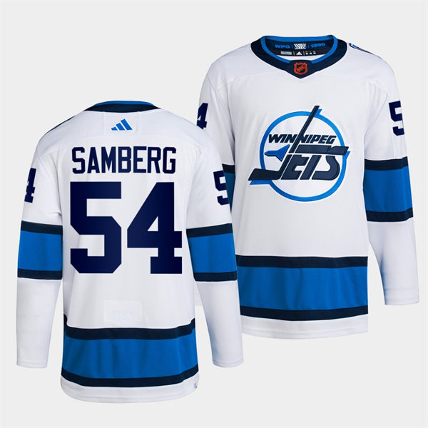 Men's Winnipeg Jets #54 Dylan Samberg White 2022-23 Reverse Retro Jersey